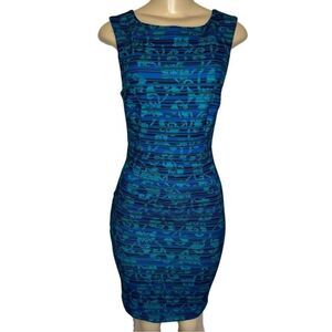 Anthropologie Plenty By Tracy Reese textured sleeveless blue sheath Dress 0 xs